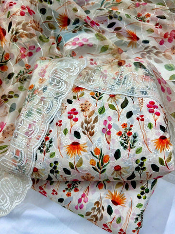 Chikenkari 3-Pc Suit