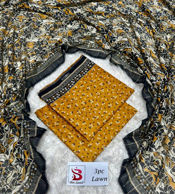 Printed Lawn 3 Piece Suit