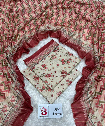 Printed Lawn 3 Piece Suit