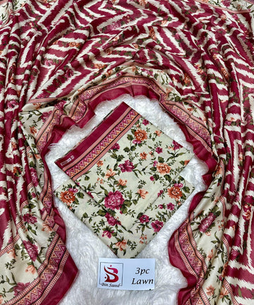 Printed Lawn 3 Piece Suit