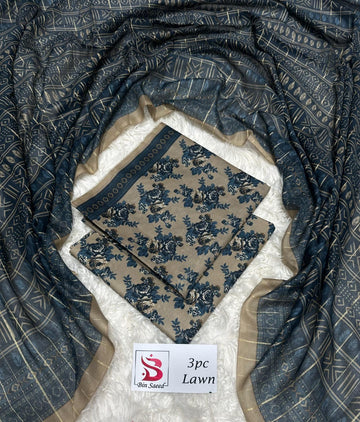 Printed Lawn 3 Piece Suit