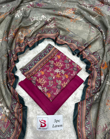 Printed Lawn 3 Piece Suit