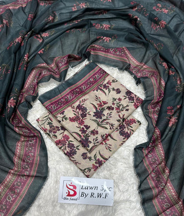 Printed Lawn 3 Piece Suit