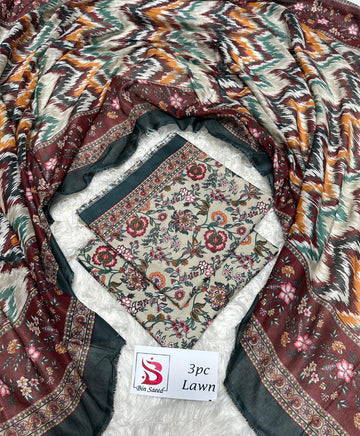 Printed Lawn 3 Piece Suit