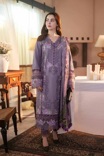 light violet grey - Embroidered Lawn 3 Piece