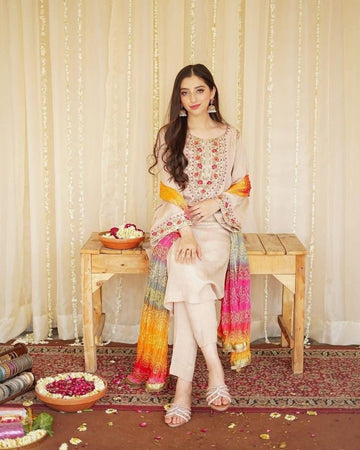 Embroidered Lawn Fancy 3 Piece Dress