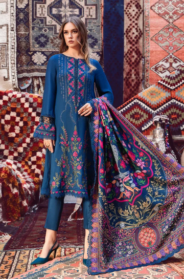 Embroidred  Dhanak 3-Pc Suit